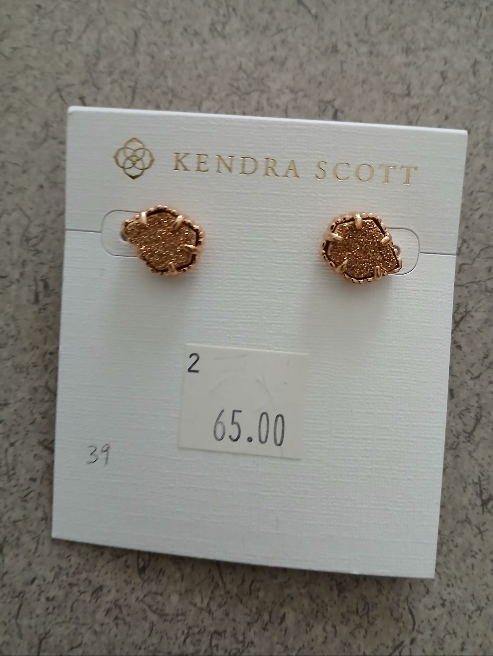 Kendra Scott Rose Gold Glitter Druzy Blossom Studs